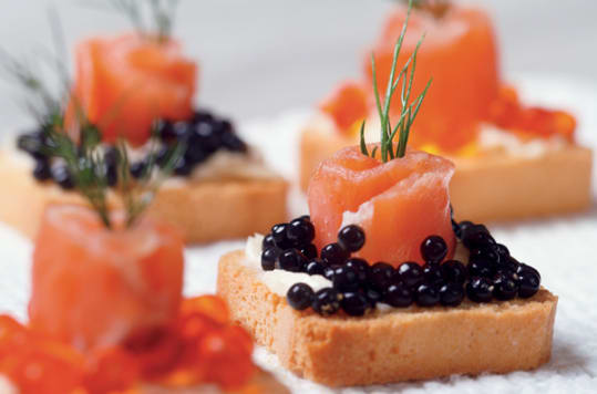 A caviar canape